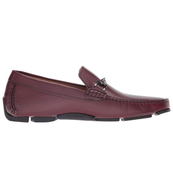 Bruno Magli Luxury Italian Handcrafted Monza Mens Shoes Burgundy Suede Moccasins (BMS1001)-AmbrogioShoes