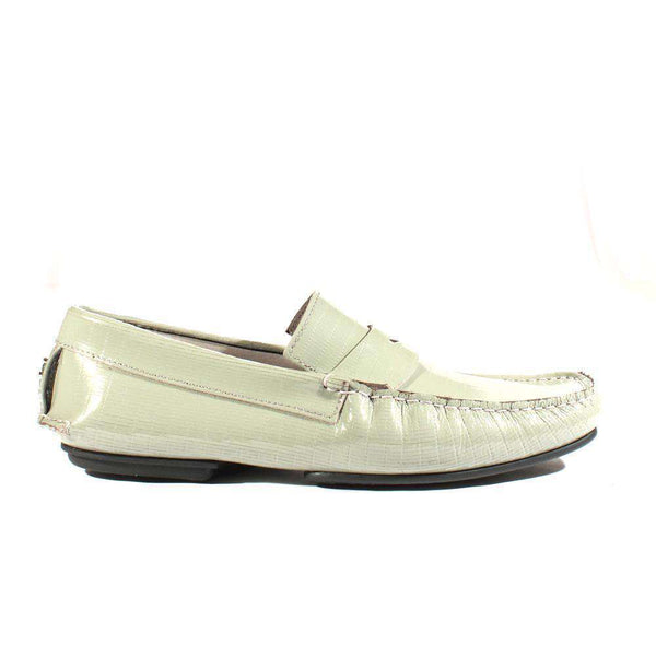 Cesare Paciotti Luxury Italian Mens Shoes Fumo Textured Patent Leather Moccasins (CPM2347)-AmbrogioShoes