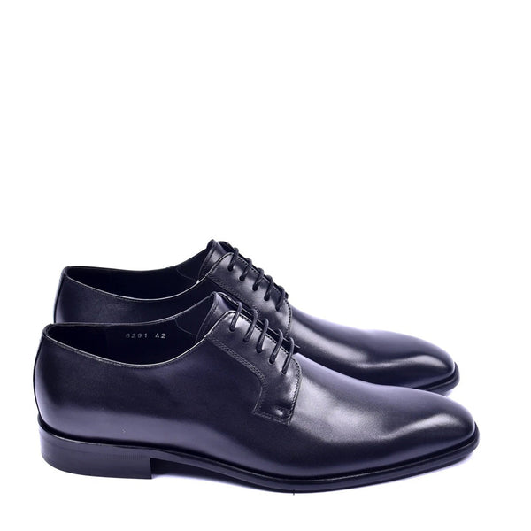 Corrente C01501 6291 Men's Shoes Black Calf-Skin Leather Plain Toe Lace Up Derby Oxfords (CRT1318)-AmbrogioShoes