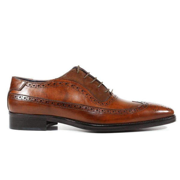 Duca Shoes Italian Mens Brown Tri-Tone Leather Oxfords (D2106)-AmbrogioShoes