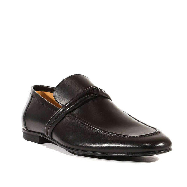 Gucci Men Shoes Smooth Black Leather Classic Loafers - 121471 (GGM1538)-AmbrogioShoes