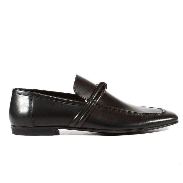 Gucci Men Shoes Smooth Black Leather Classic Loafers - 121471 (GGM1538)-AmbrogioShoes