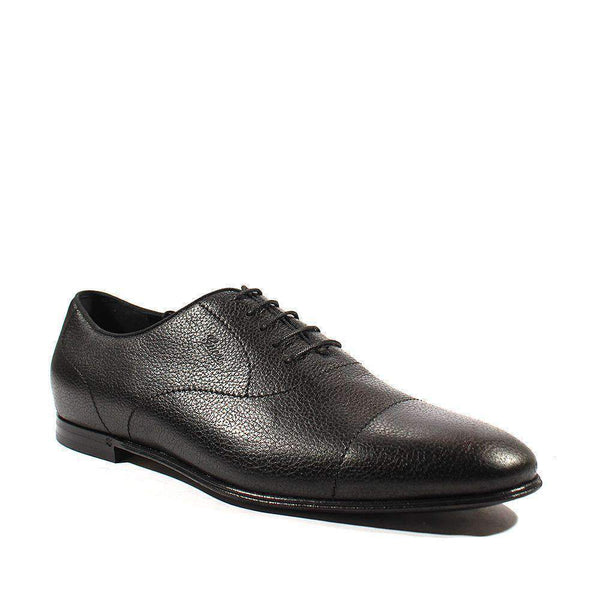 Gucci Men's Shoes Black Pebbled Leather Oxfords (GGM1542)-AmbrogioShoes