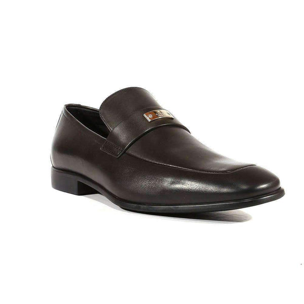 Gucci Men shoes Smooth Black Leather Loafers with Logo 253304 (GGM1537)-AmbrogioShoes
