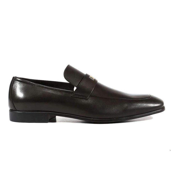 Gucci Men shoes Smooth Black Leather Loafers with Logo 253304 (GGM1537)-AmbrogioShoes