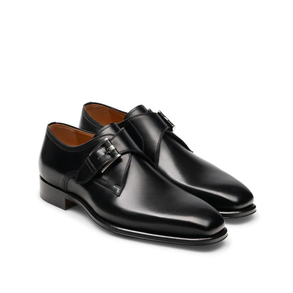 Magnanni 21207 Marco-II Men's Shoes Arcade Black Calf-Skin Leather Monk-Strap Loafers (MAG1036)-AmbrogioShoes