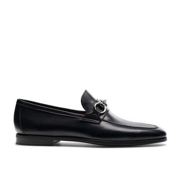 Magnanni 22775 Diago-II Men's Shoes Black Calf-Skin Horsebit Loafers (MAGS1082)-AmbrogioShoes