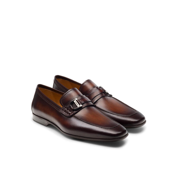 Magnanni 24379 Raso Men's Shoes Brown Calf-Skin Leather Slip-On Penny Loafers (MAGS1079)-AmbrogioShoes