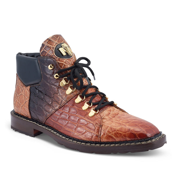 Mauri Sinner 4995 Men's Shoes Multi Brown Exotic Alligator Demi Boots (MA5463)-AmbrogioShoes