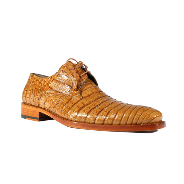 Mezlan 13584-F Anderson Men's Shoes Camel Exotic Crocodile Derby Oxfords (MZS3450)-AmbrogioShoes