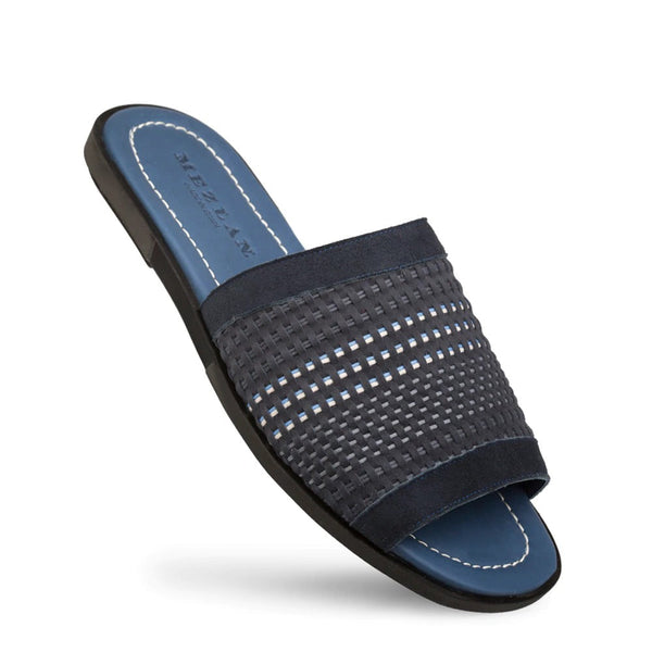 Mezlan R20258 Men's Shoes Blue Multi Woven Leather Slip-On Sandals (MZ3461)-AmbrogioShoes